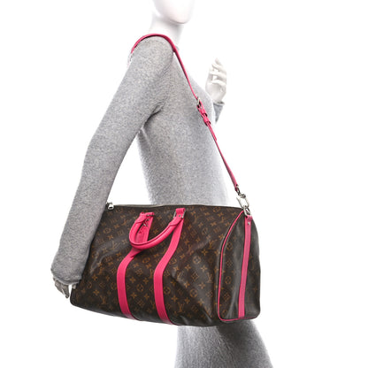 Louis Vuitton Monogram Keepall Bandouliere 45 Pondichery Pink 3 of 10
