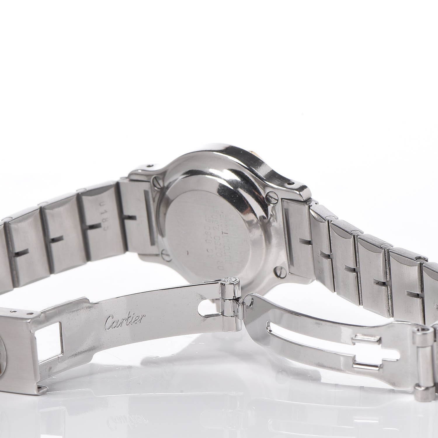 Cartier Stainless Steel 18K Yellow Gold 25mm Santos Octagon Automatic Watch 6 of 6