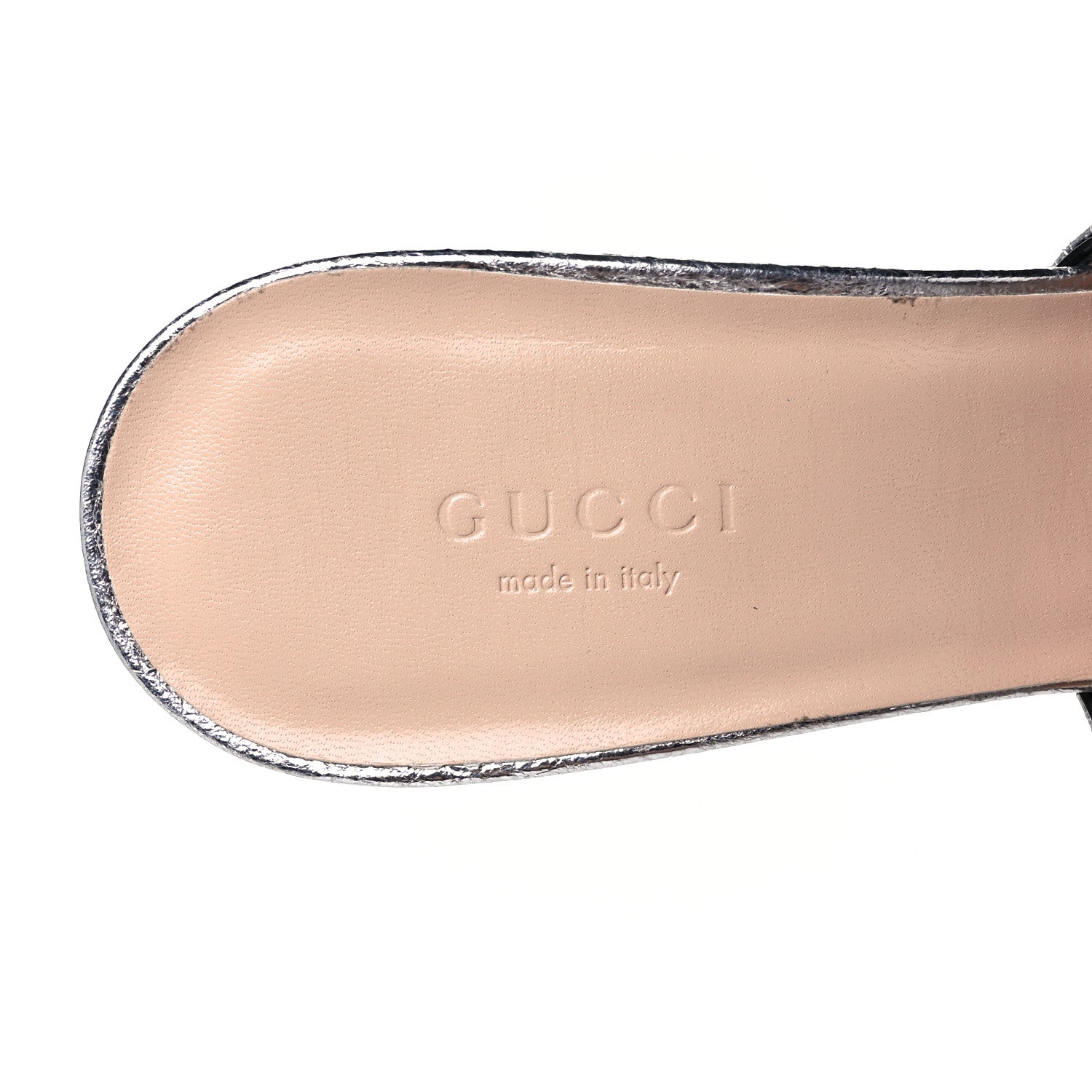 Gucci Galassia GG Marmont Fringe 75mm Slide Sandals 39.5 Argento 7 of 7