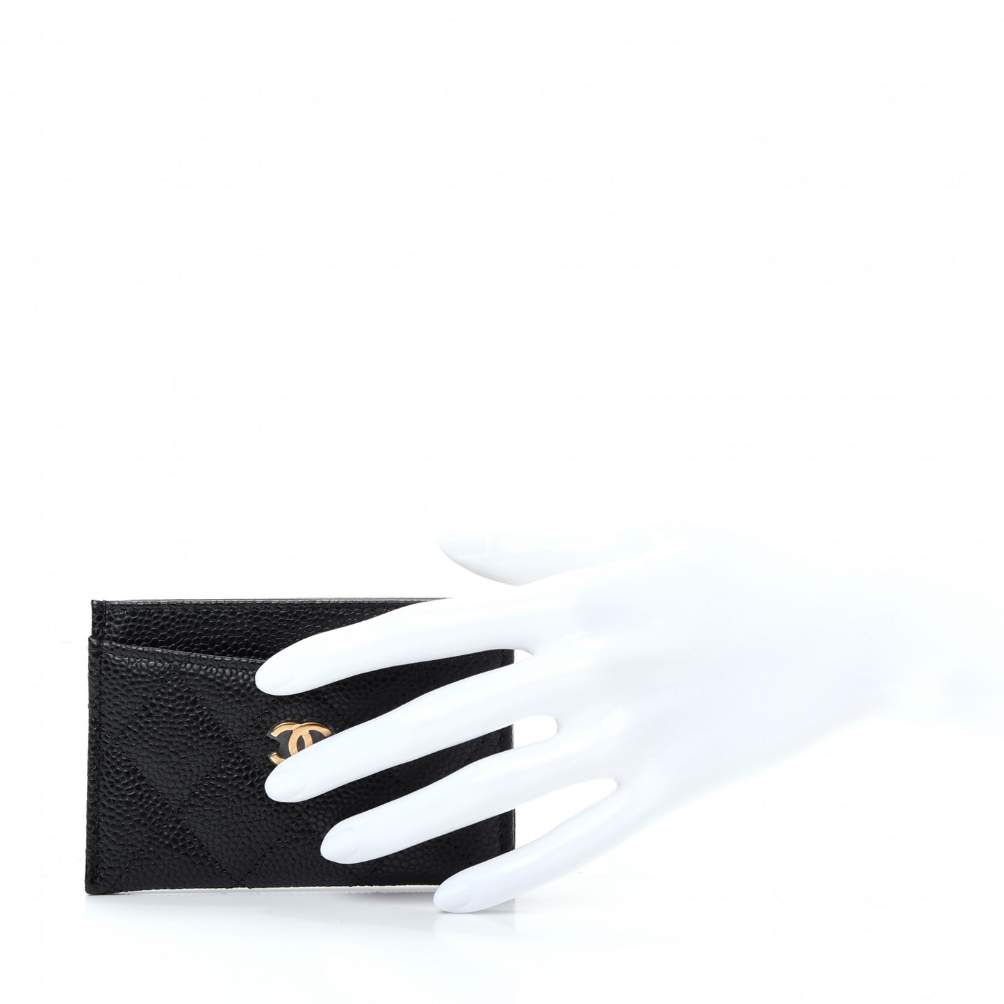 Caviar Quilted Card Holder Black