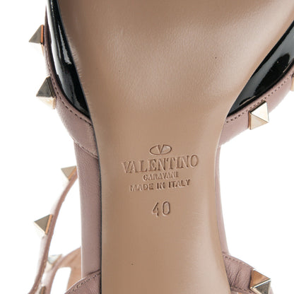 Valentino Garavani Patent Nappa Rockstud Ankle Strap 65mm Pumps 40 Black Poudre 6 of 7