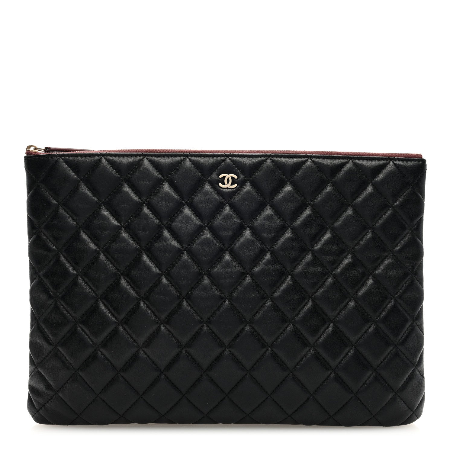 Chanel Lambskin Quilted Large Cosmetic Case Black 1 of 6