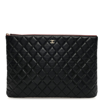 Chanel Lambskin Quilted Large Cosmetic Case Black 1 of 6