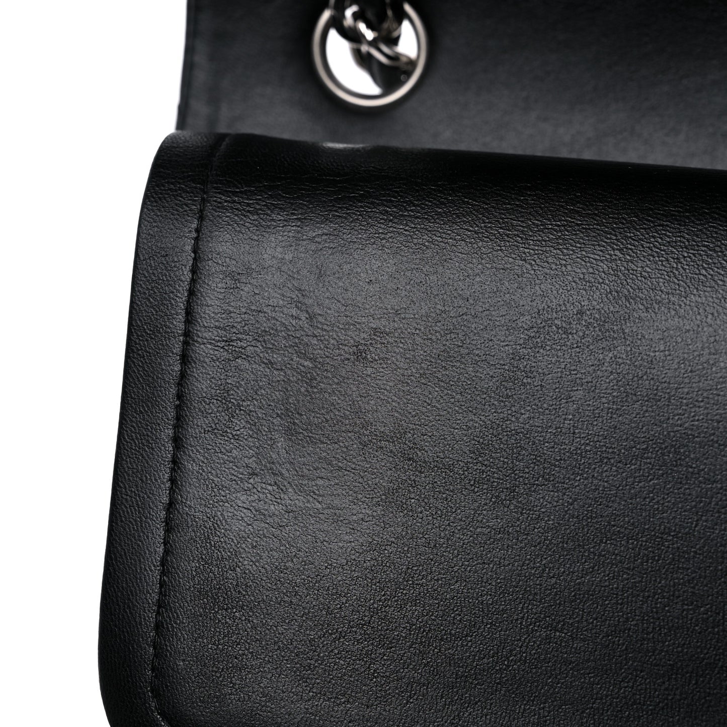 Lambskin Quilted Jumbo Double Flap Black