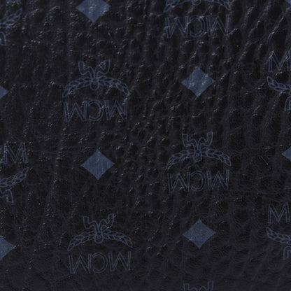 MCM Visetos Large Zip Around Wallet Black Blue 15 of 18