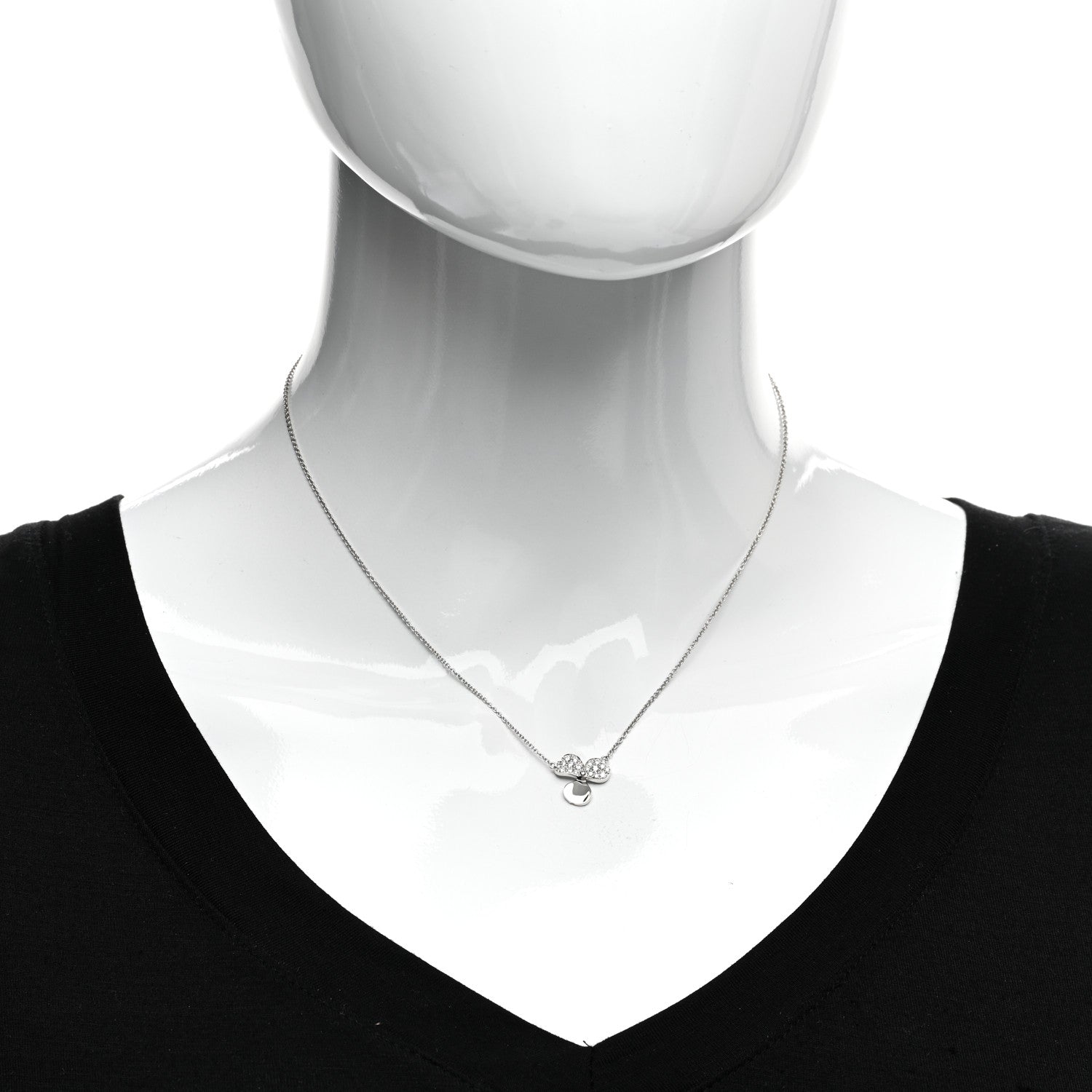 Tiffany Platinum Diamond .17ctw Small Paper Flowers Pendant Necklace 2 of 5