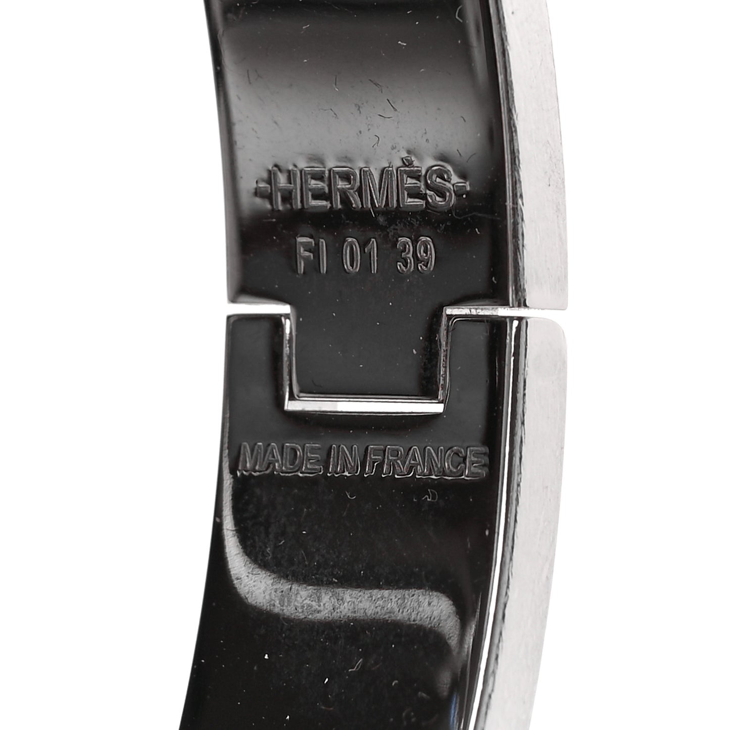 Enamel Narrow Clic Clac H Bracelet PM Black