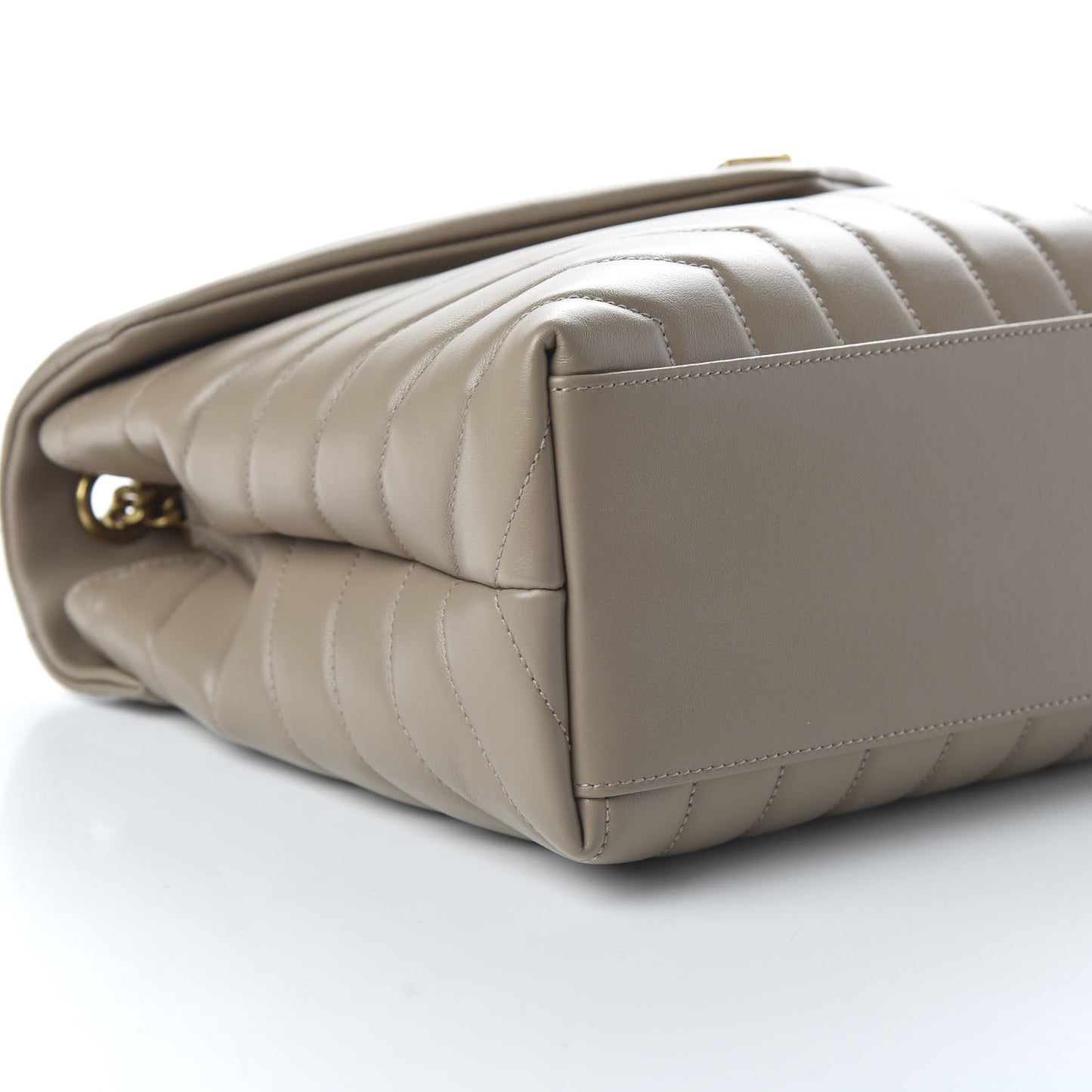 Calfskin Y Quilted Monogram Medium Loulou Chain Satchel Dark Beige