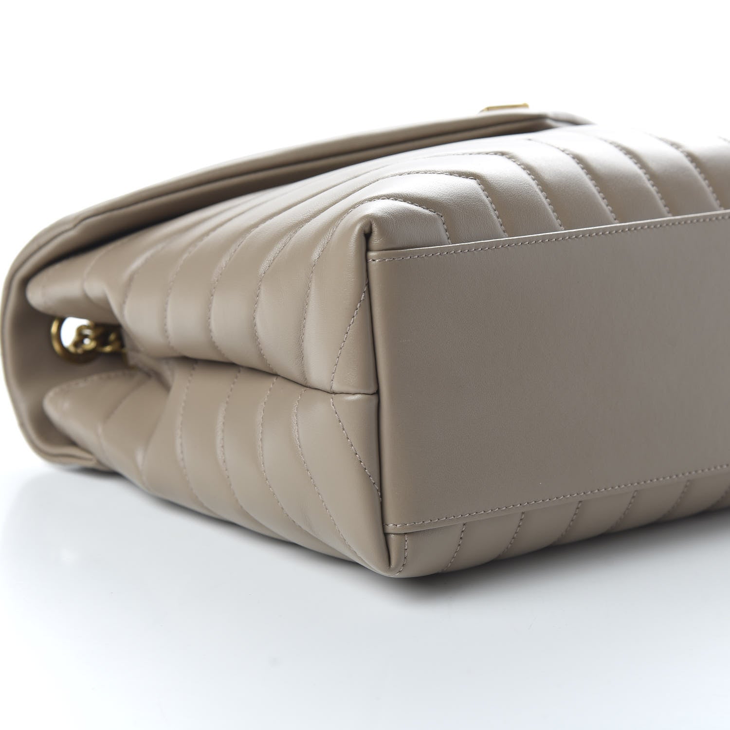 Saint Laurent Calfskin Y Quilted Monogram Medium Loulou Chain Satchel Dark Beige 6 of 9