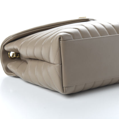 Saint Laurent Calfskin Y Quilted Monogram Medium Loulou Chain Satchel Dark Beige 6 of 9