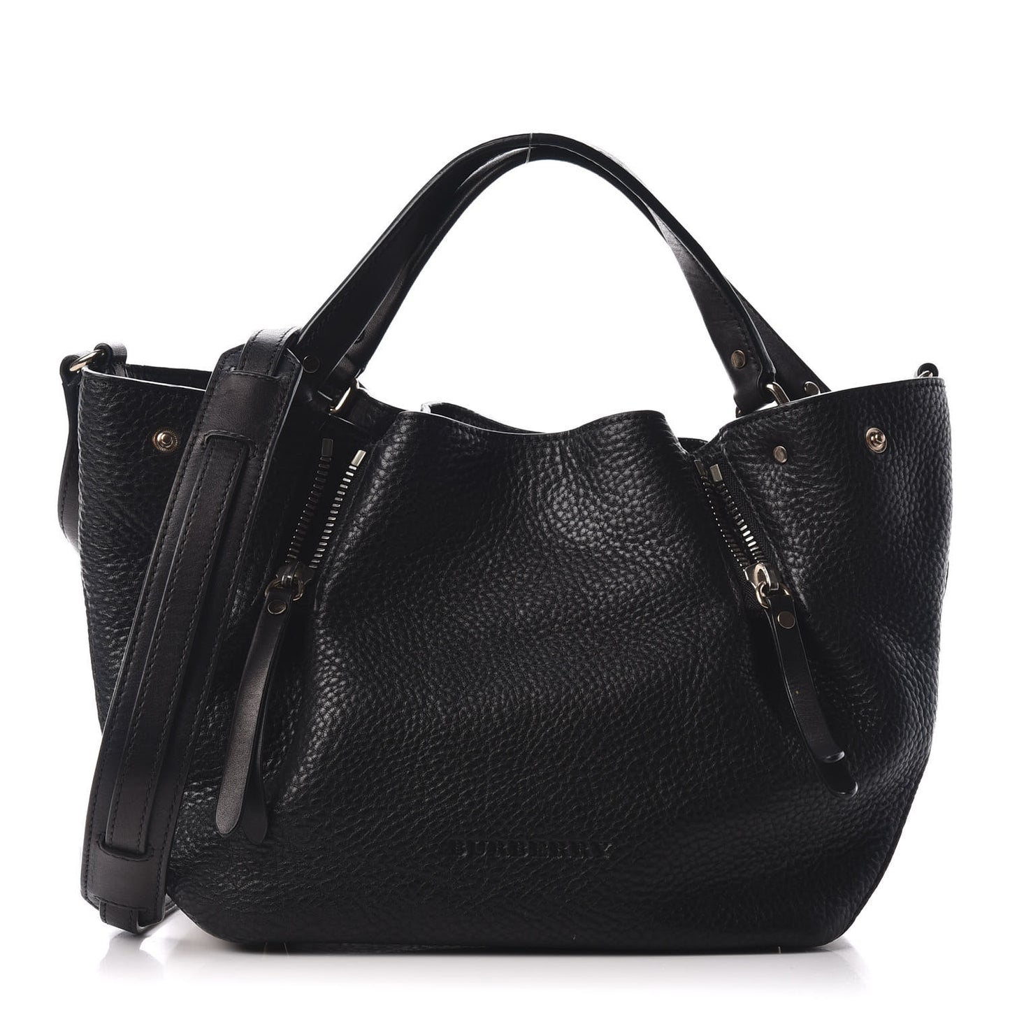 Grainy Calfskin House Check Small Maidstone Black