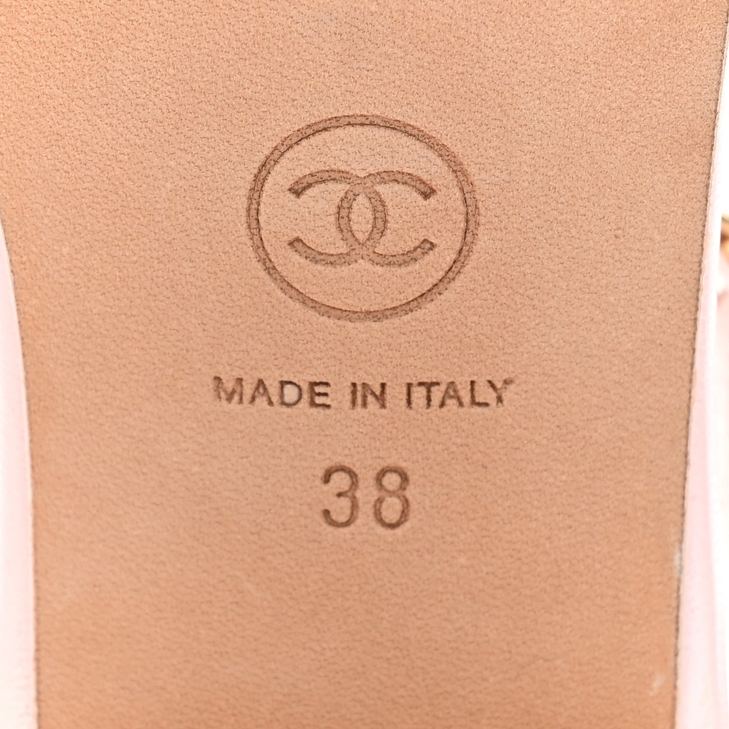 Chanel Lambskin Chain CC Logo Thong Sandals 38 Light Pink 6 of 9