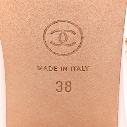 Chanel Lambskin Chain CC Logo Thong Sandals 38 Light Pink 6 of 9