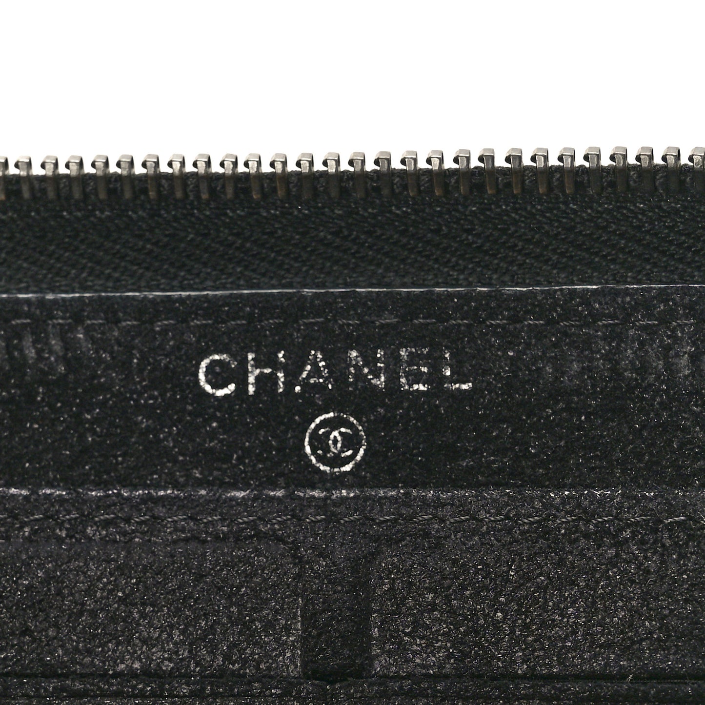 Iridescent Lambskin Quilted CC Long Zipped Wallet Black