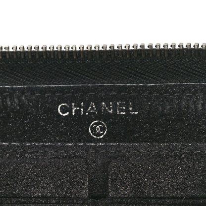 Chanel Iridescent Lambskin Quilted CC Long Zipped Wallet Black 6 of 8