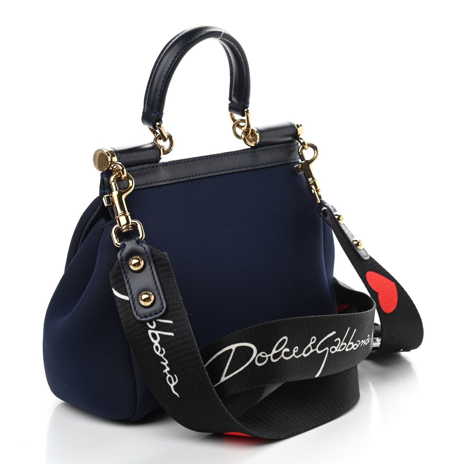 Dolce & Gabbana Neoprene Small Miss Sicily Satchel Navy 3 of 10