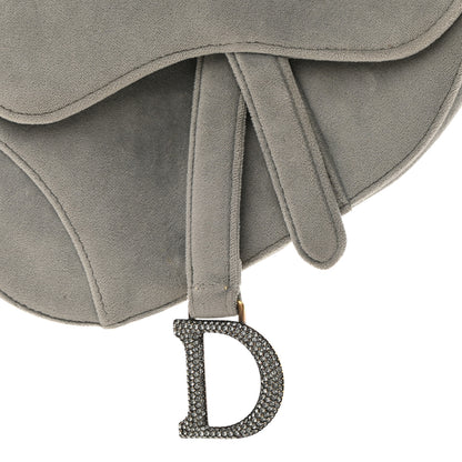 Christian Dior Velvet Crystal Mini Saddle Bag Grey 8 of 12