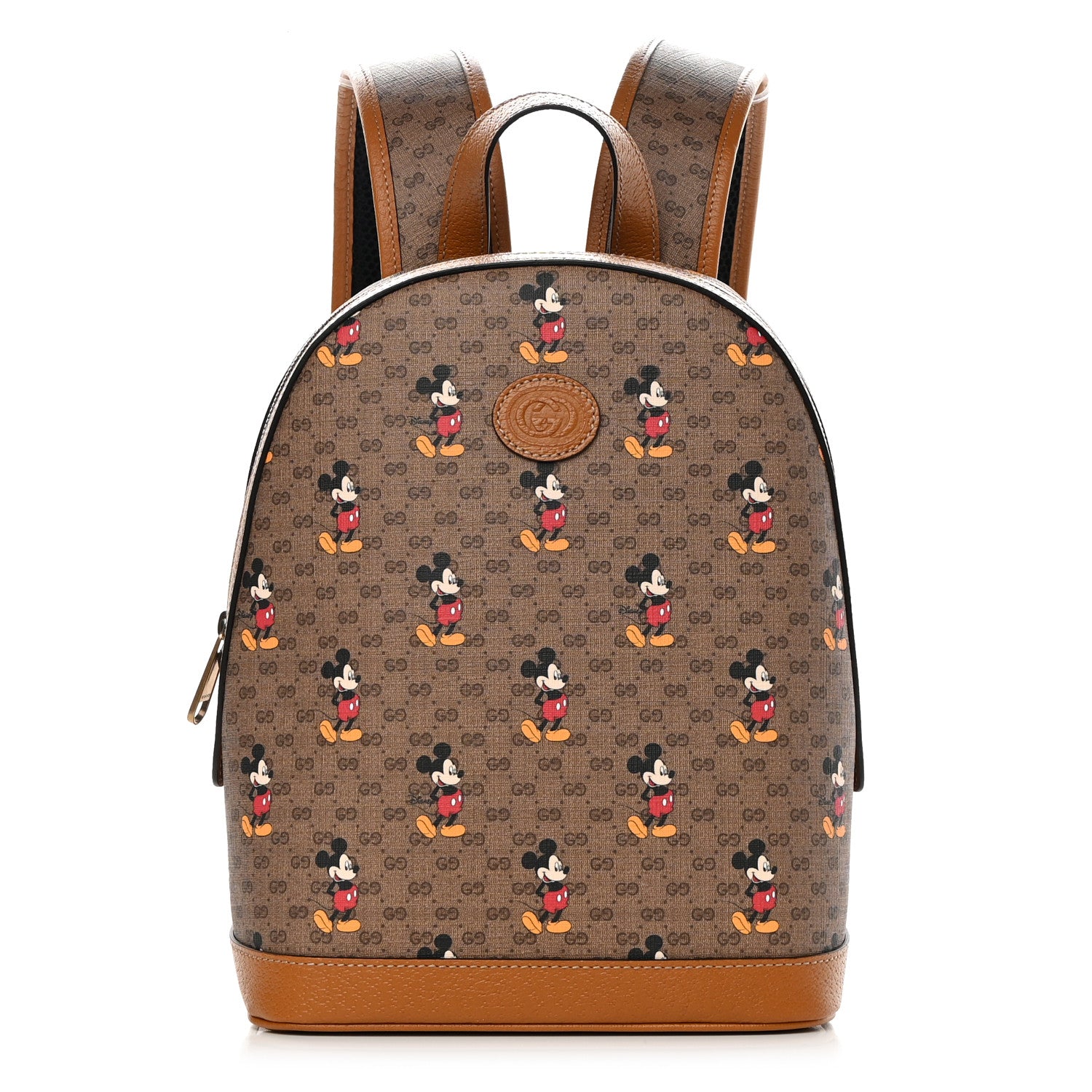 Gucci X DISNEY Mini Vintage GG Supreme Monogram Mickey Mouse Small Dome Backpack Beige Vintage Sun Oil 1 of 10