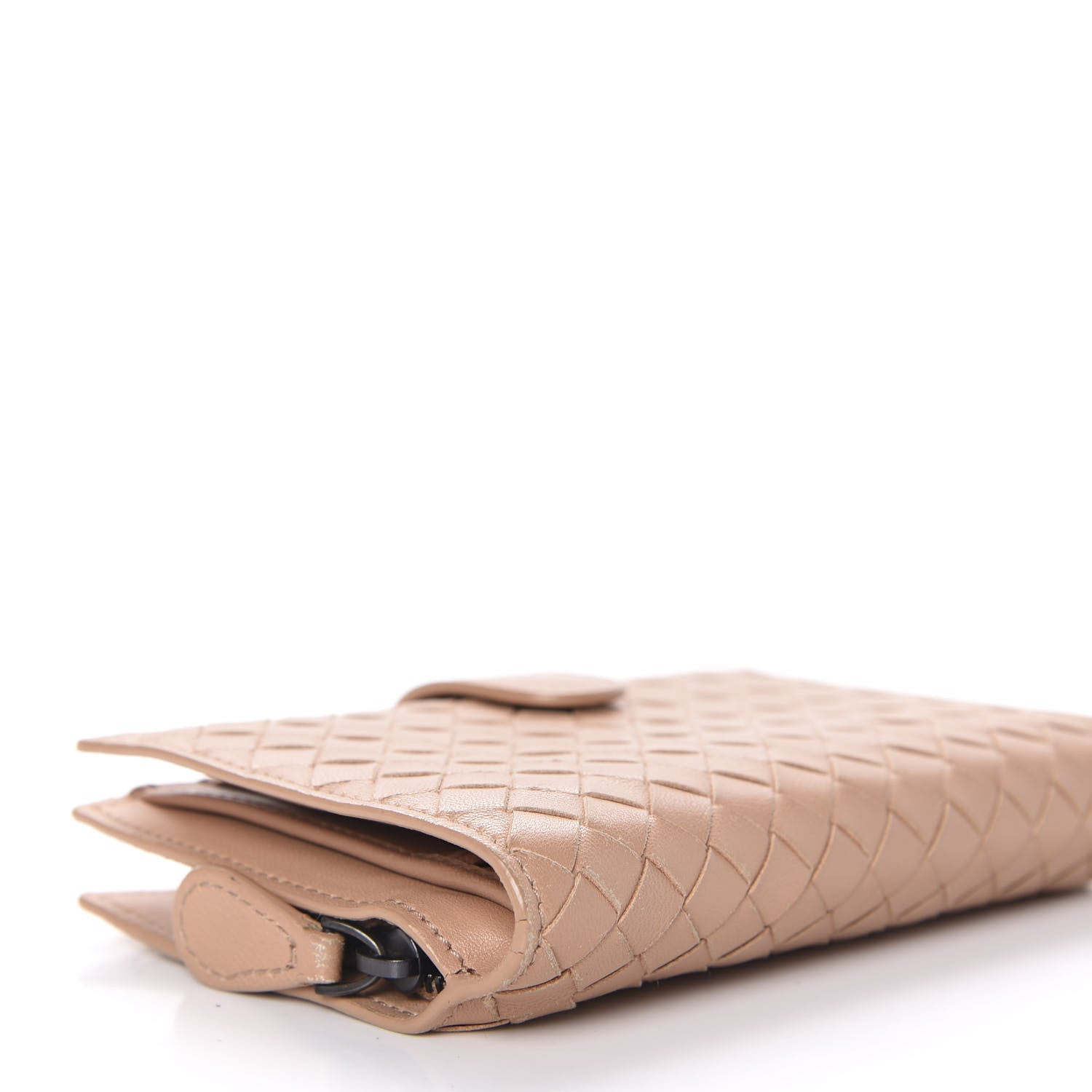 Bottega Veneta Nappa Intrecciato Continental Snap Wallet Dusty Rose 8 of 15