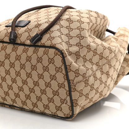Gucci Monogram Dollar Calfskin O Drawstring Backpack Beige Ebony Testa di Moro Dark Chocolate 11 of 12