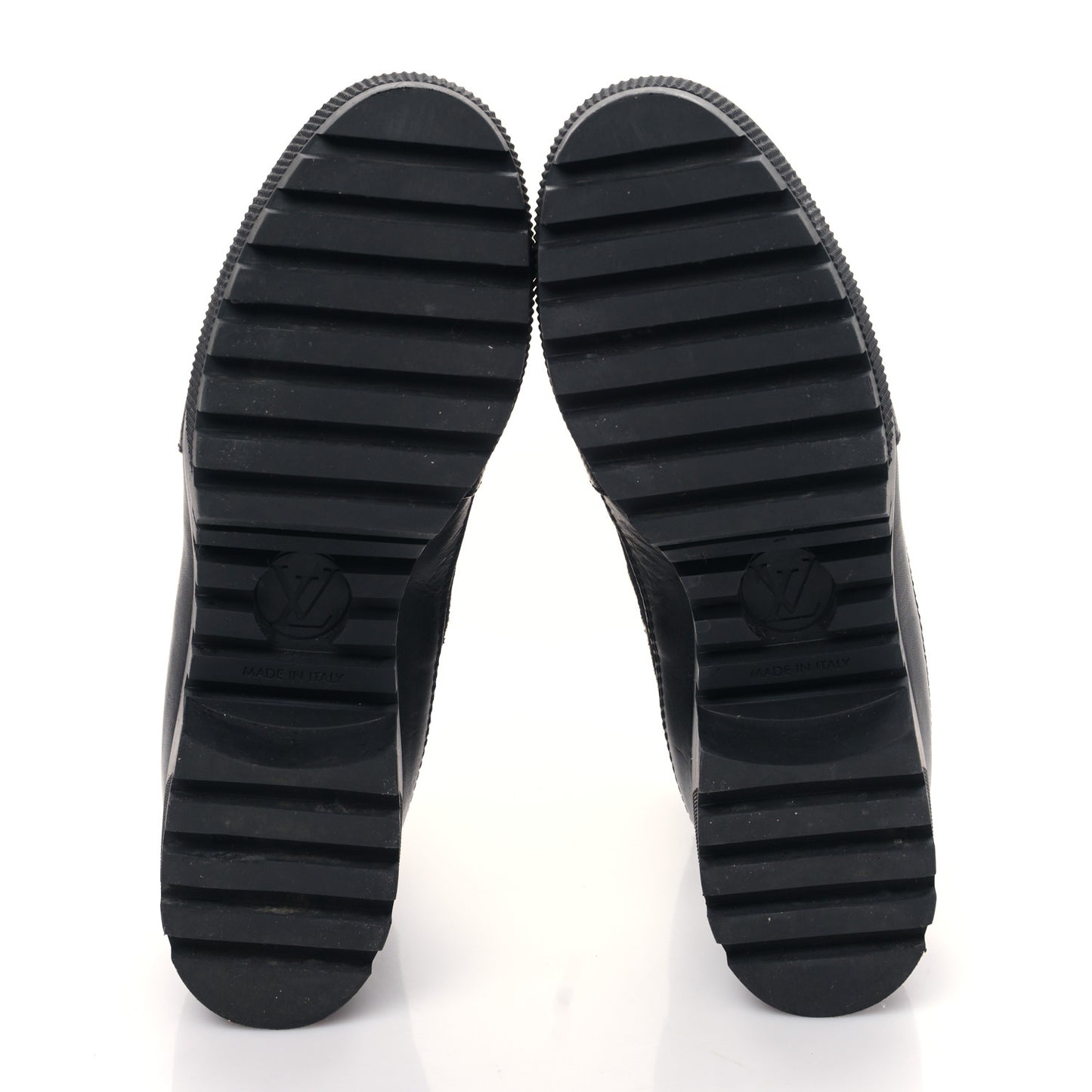 Velvet Calfskin Monogram Laureate Platform Desert Boots 39 Black Green