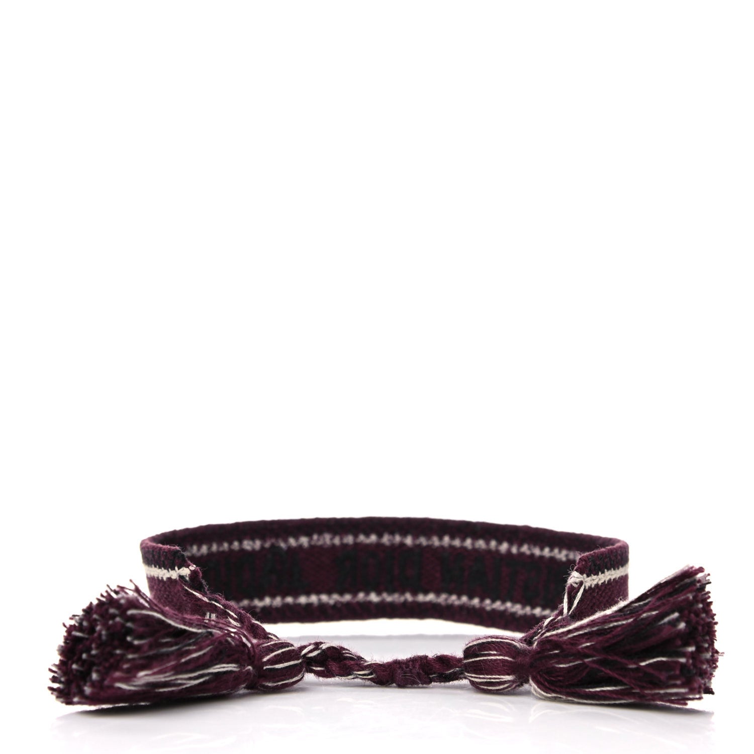 Christian Dior Woven Cotton J'Adior Friendship Bracelet Burgundy 3 of 4