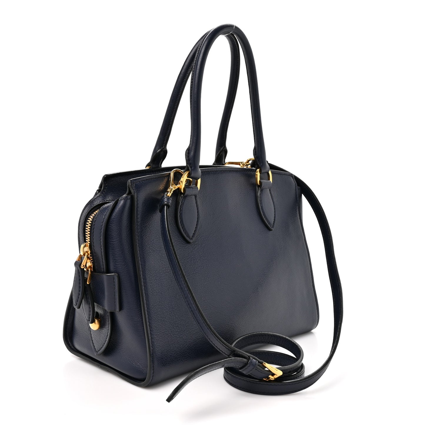 Saffiano Soft Calfskin Double Handle Satchel Baltico