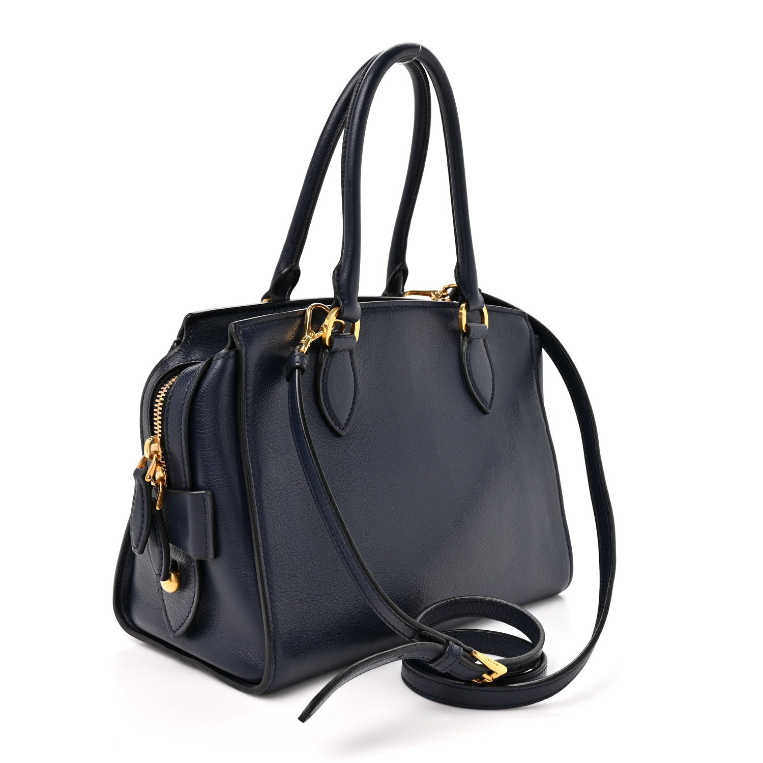 Prada Saffiano Soft Calfskin Double Handle Satchel Baltico 3 of 10