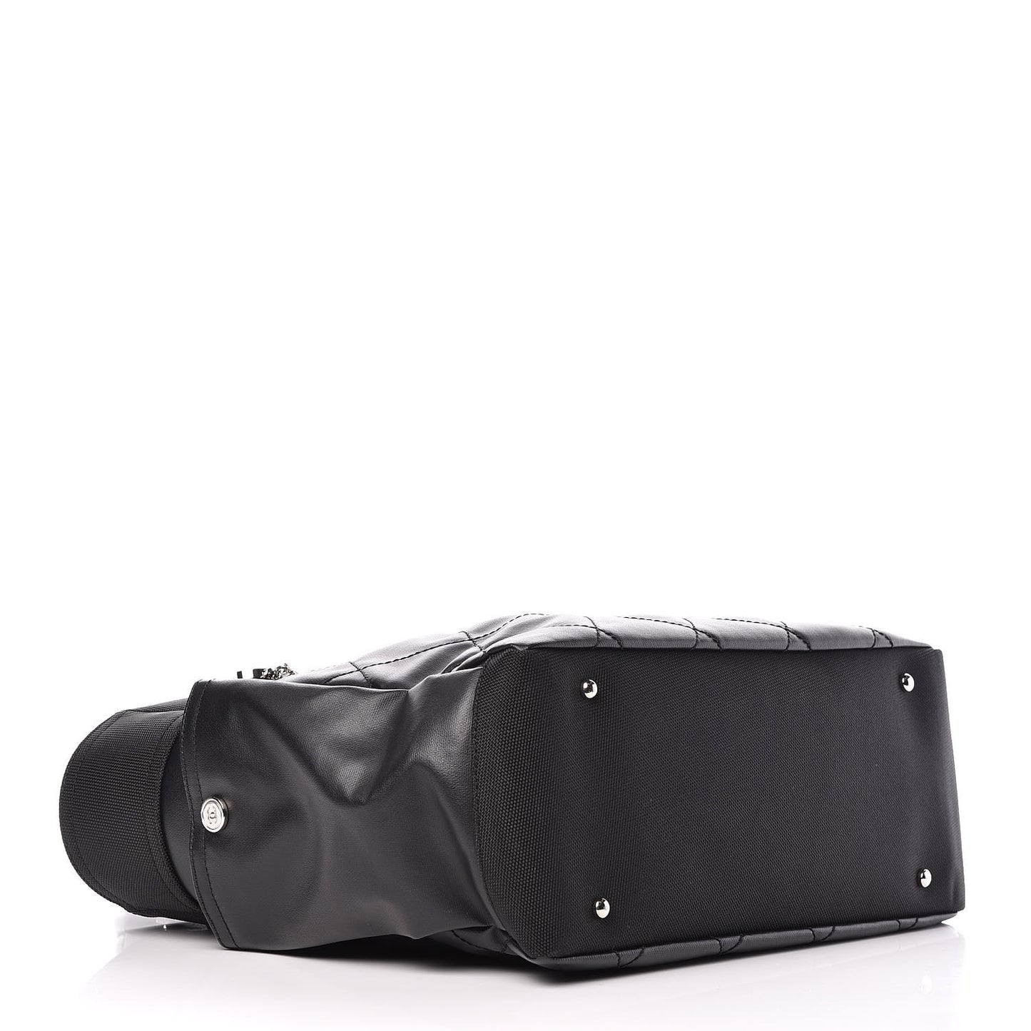 Coated Canvas Quilted Large Paris Biarritz Tote Black