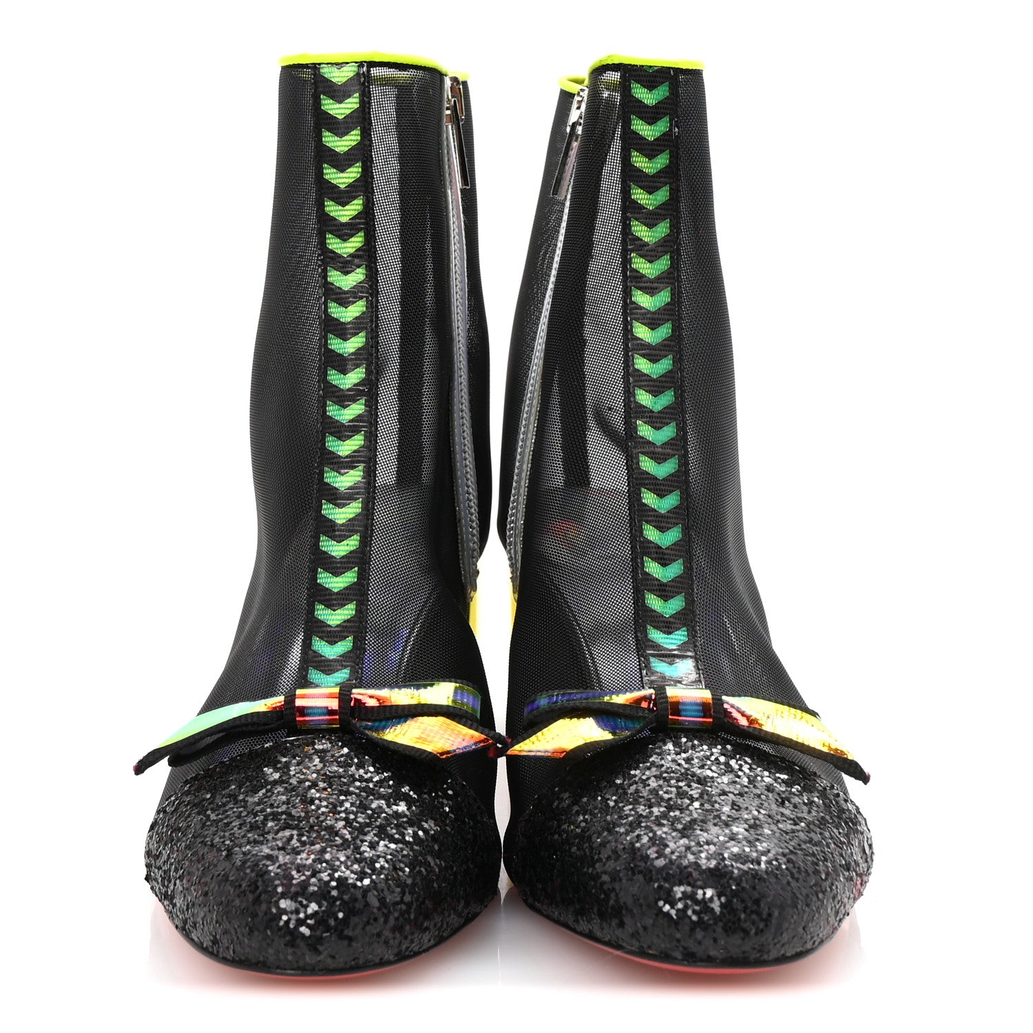 Christian Louboutin Mesh Checkypoint 55 Booties 39 Black 3 of 9