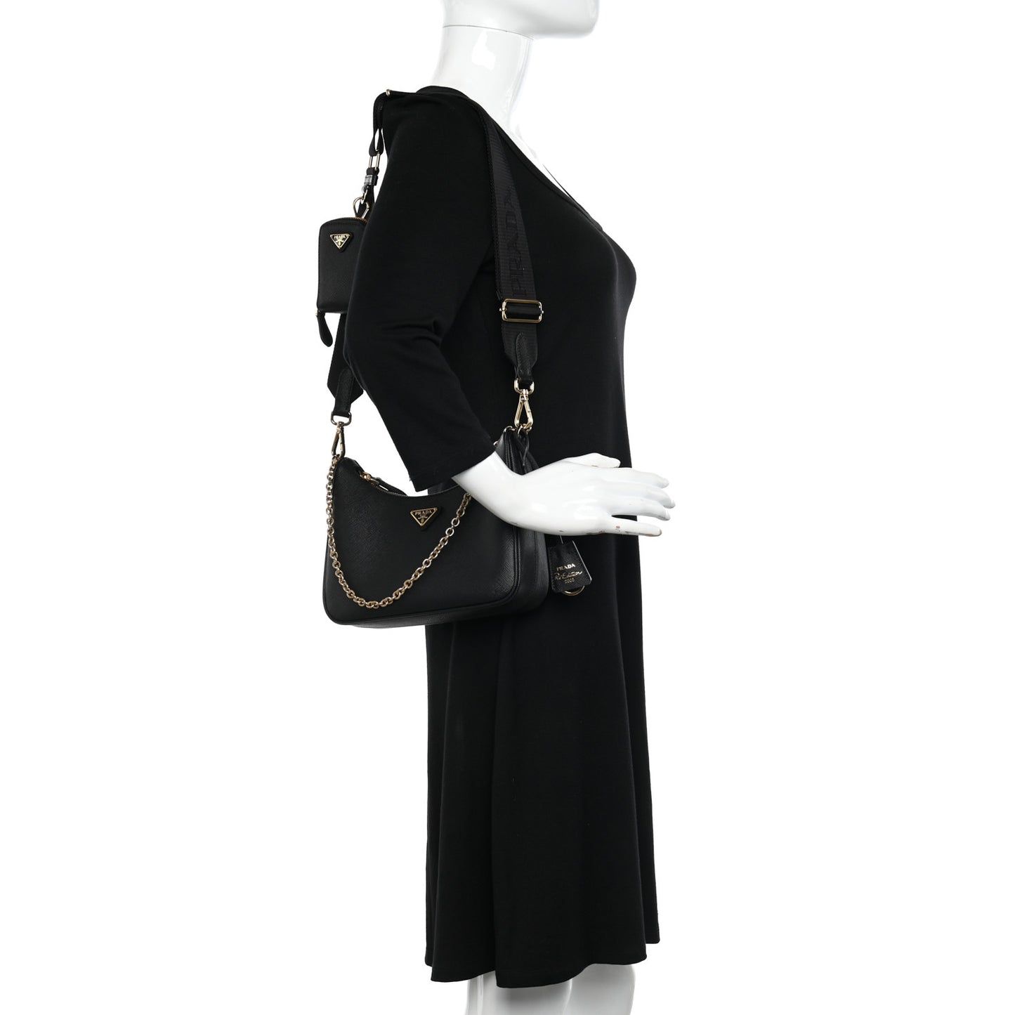 Saffiano Lux Re-Edition 2005 Shoulder Bag Black