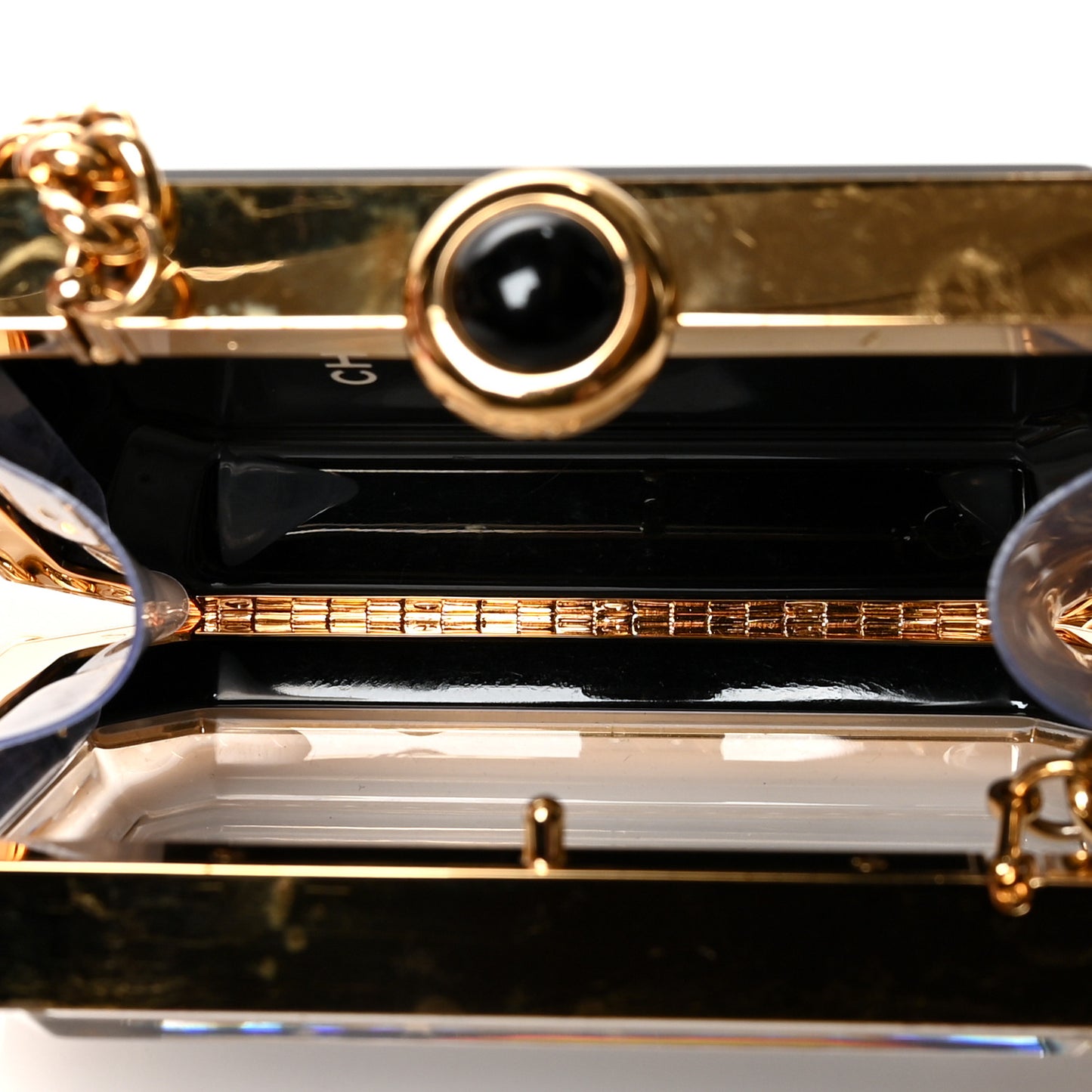 Plexiglass Premiere Minaudiere Clutch Black