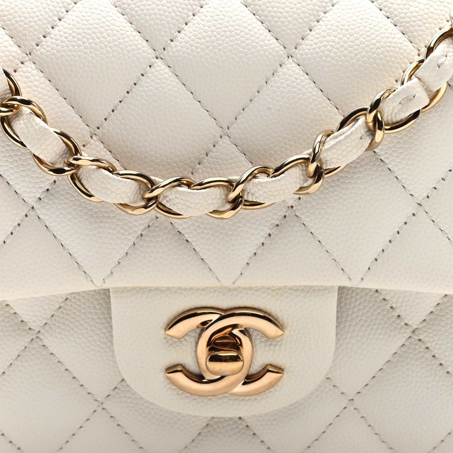 Chanel Caviar Quilted Small Double Flap White 8 of 10