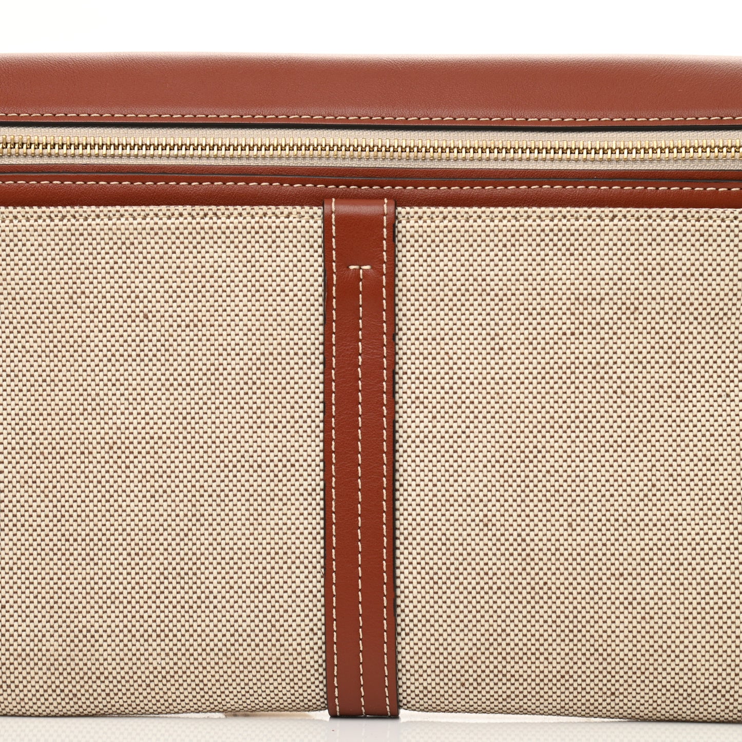 Cotton Calfskin Woody Belt Bag Beige Brown