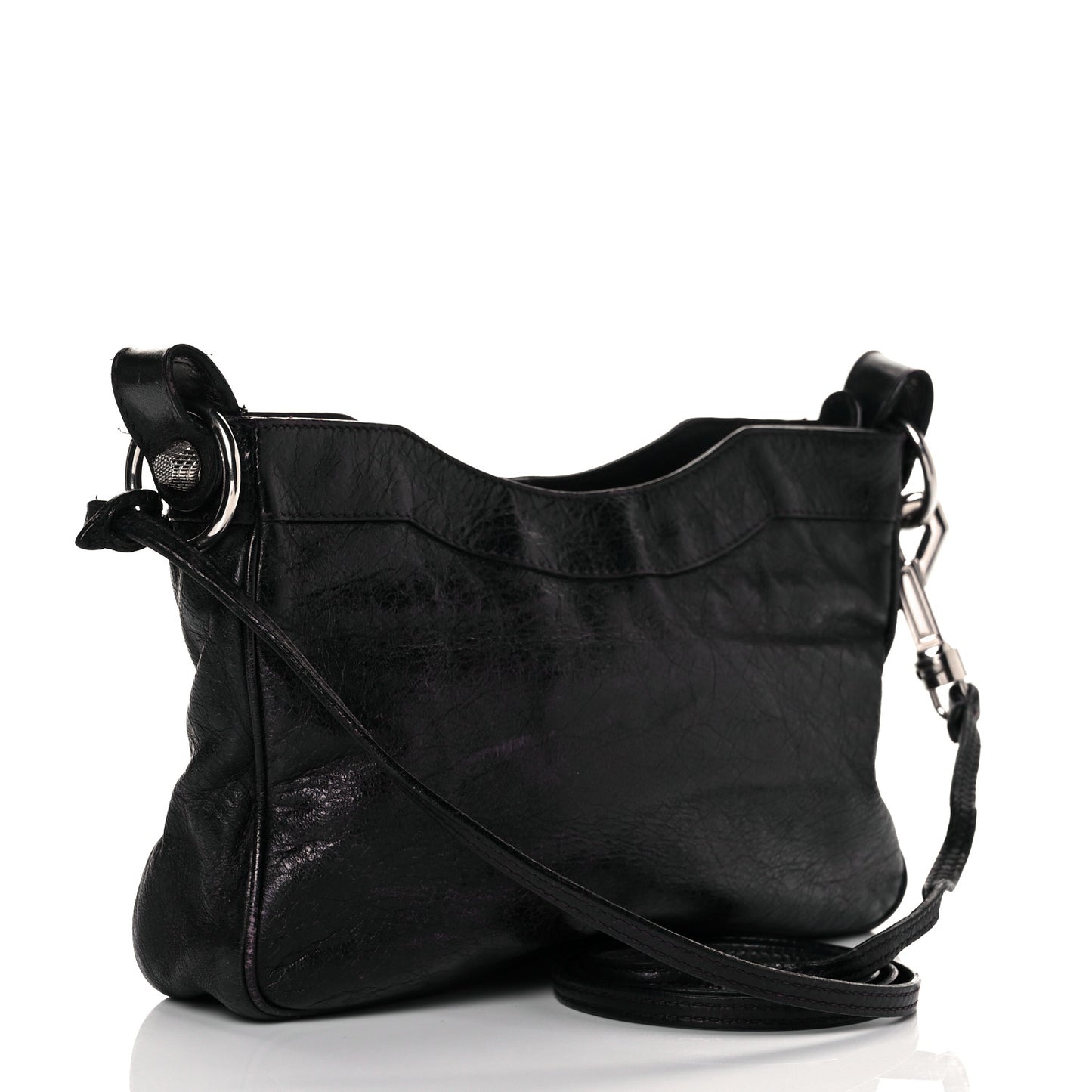 Agneau Giant 12 Silver Hardware Hip Black