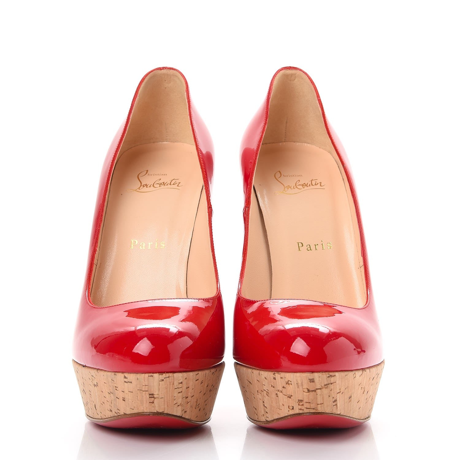 Christian Louboutin Patent Cork Bianca 140 Pumps 39 Red 2 of 7