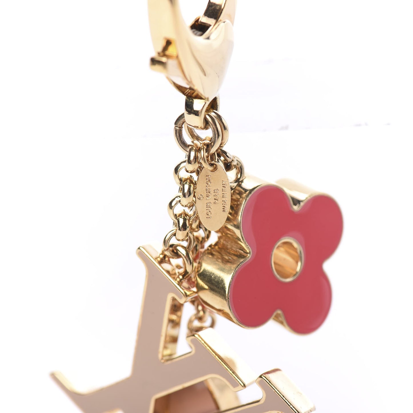 Fleur De Monogram Bag Charm Pink