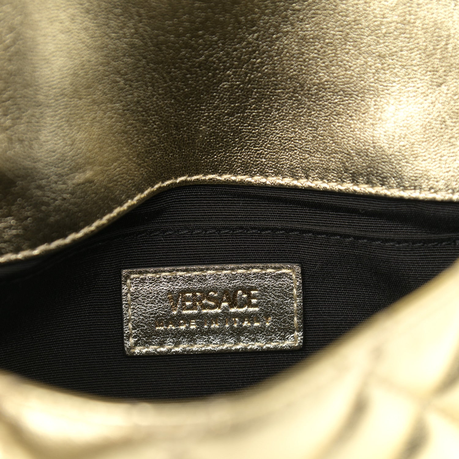 Versace Metallic Nappa Quilted Small Medusa Chain Crossbody Gold 8 of 8