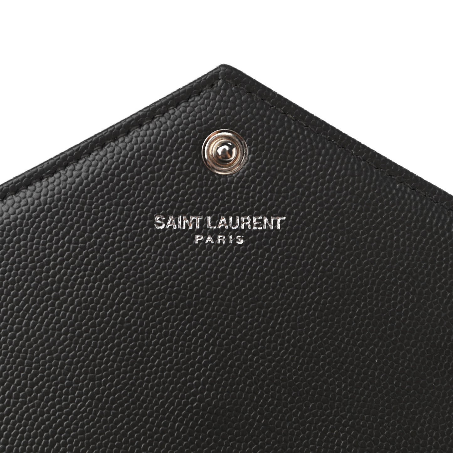 Grain De Poudre Matelasse Chevron Monogram Envelope Chain Wallet Dark Smog