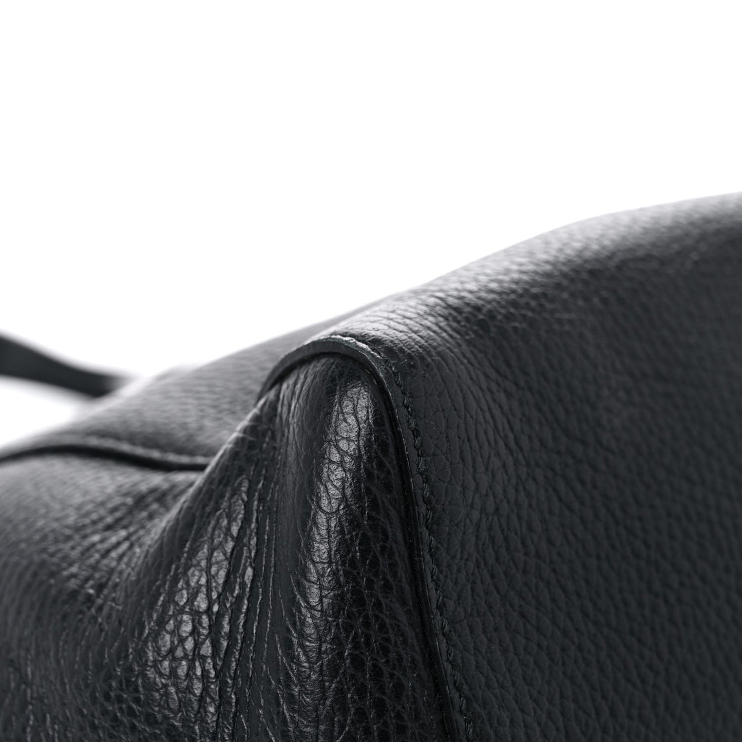 Pebbled Calfskin Small Swing Tote Black