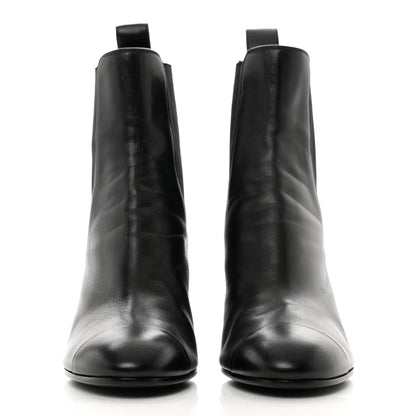 Chanel Lambskin Cap Toe CC Short Ankle Boots 36.5 Black 2 of 7