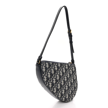 Christian Dior Oblique Saddle Rodeo Pouch Navy Blue 3 of 10