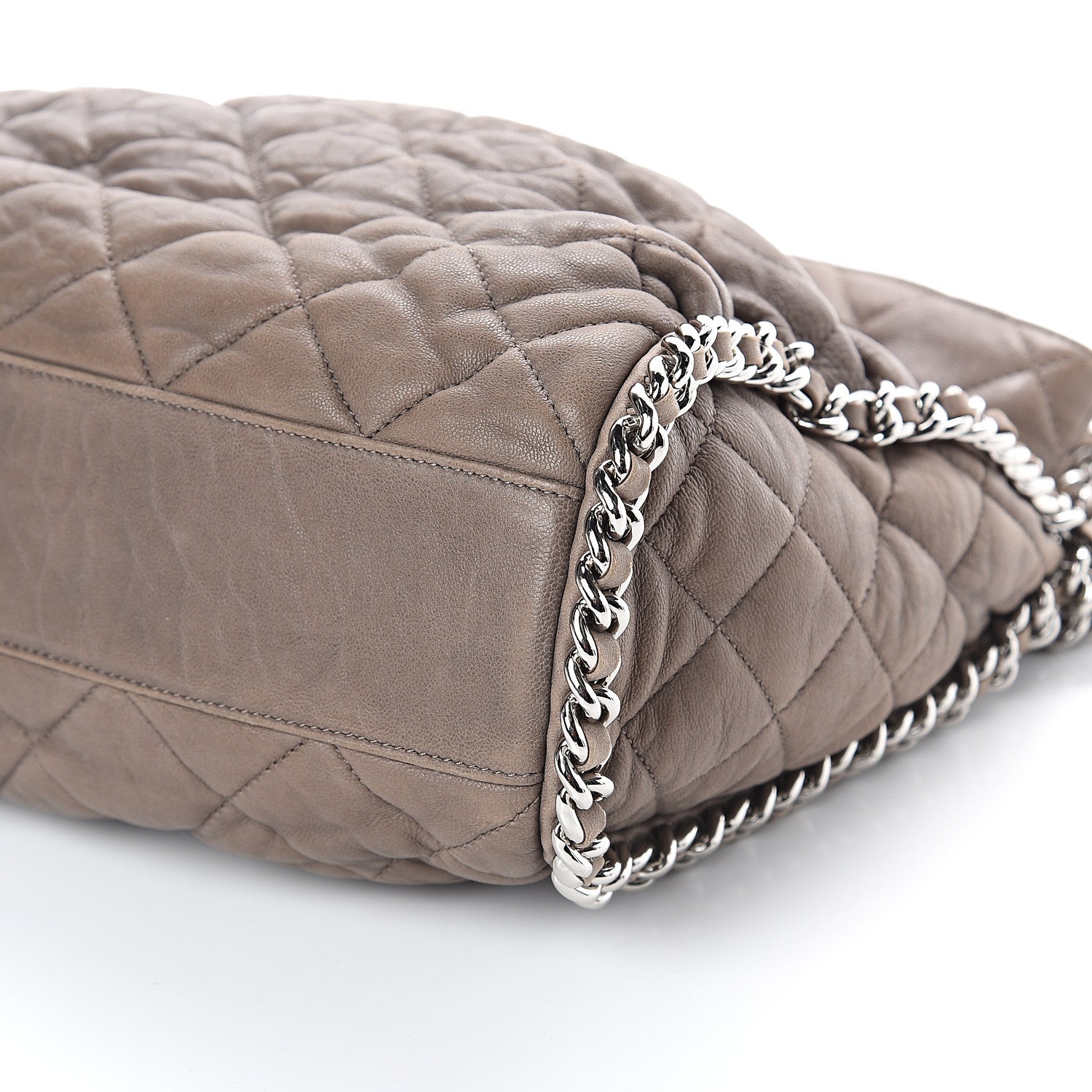 Chanel Washed Lambskin Chain Around Hobo Taupe 9 of 9