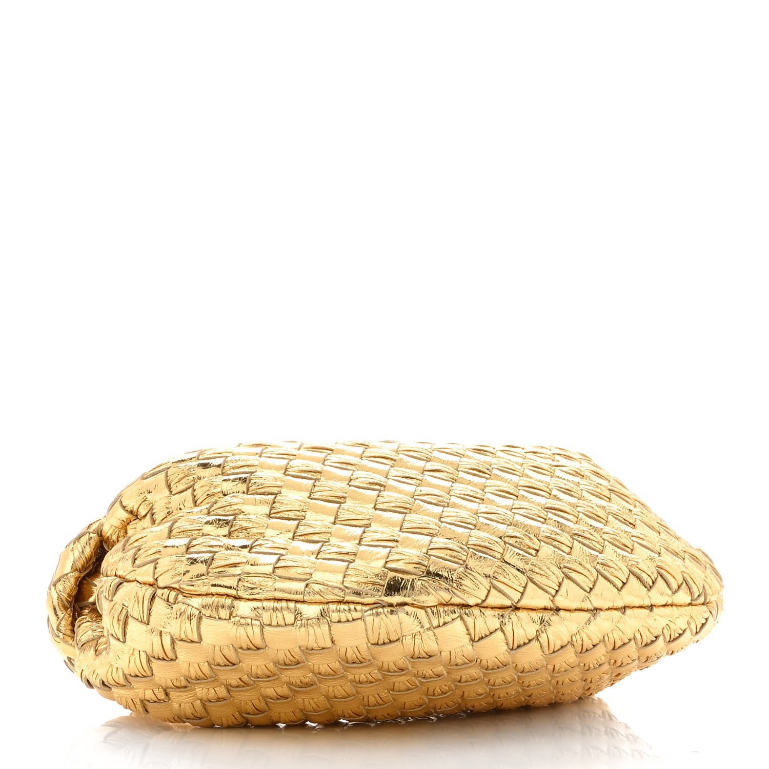 Bottega Veneta Laminated Calfskin Pressed Intreccio Mini Jodie Gold 4 of 10