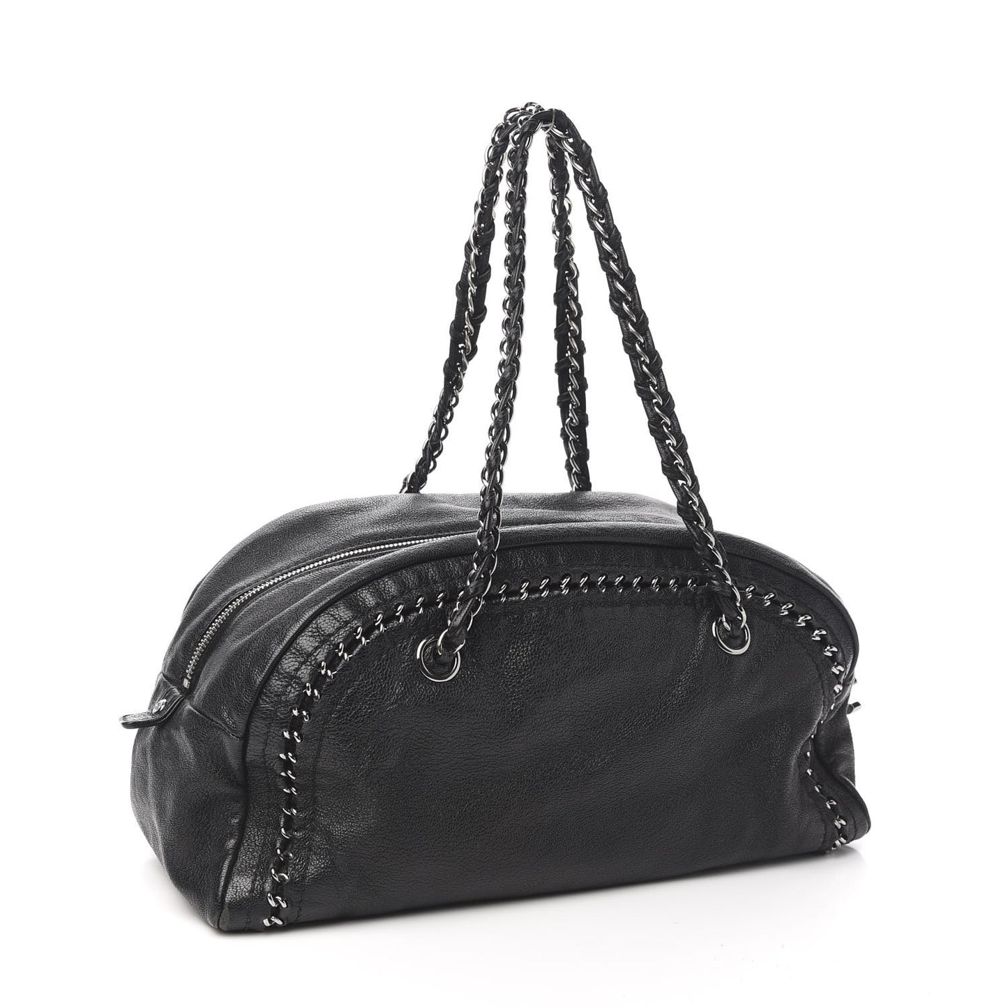 Goatskin Medium Luxe Ligne Bowler Black