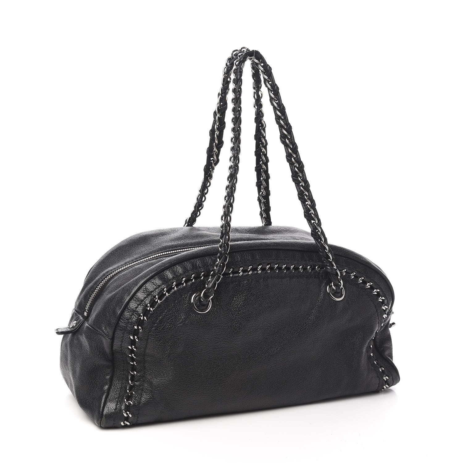 Chanel Goatskin Medium Luxe Ligne Bowler Black 2 of 10