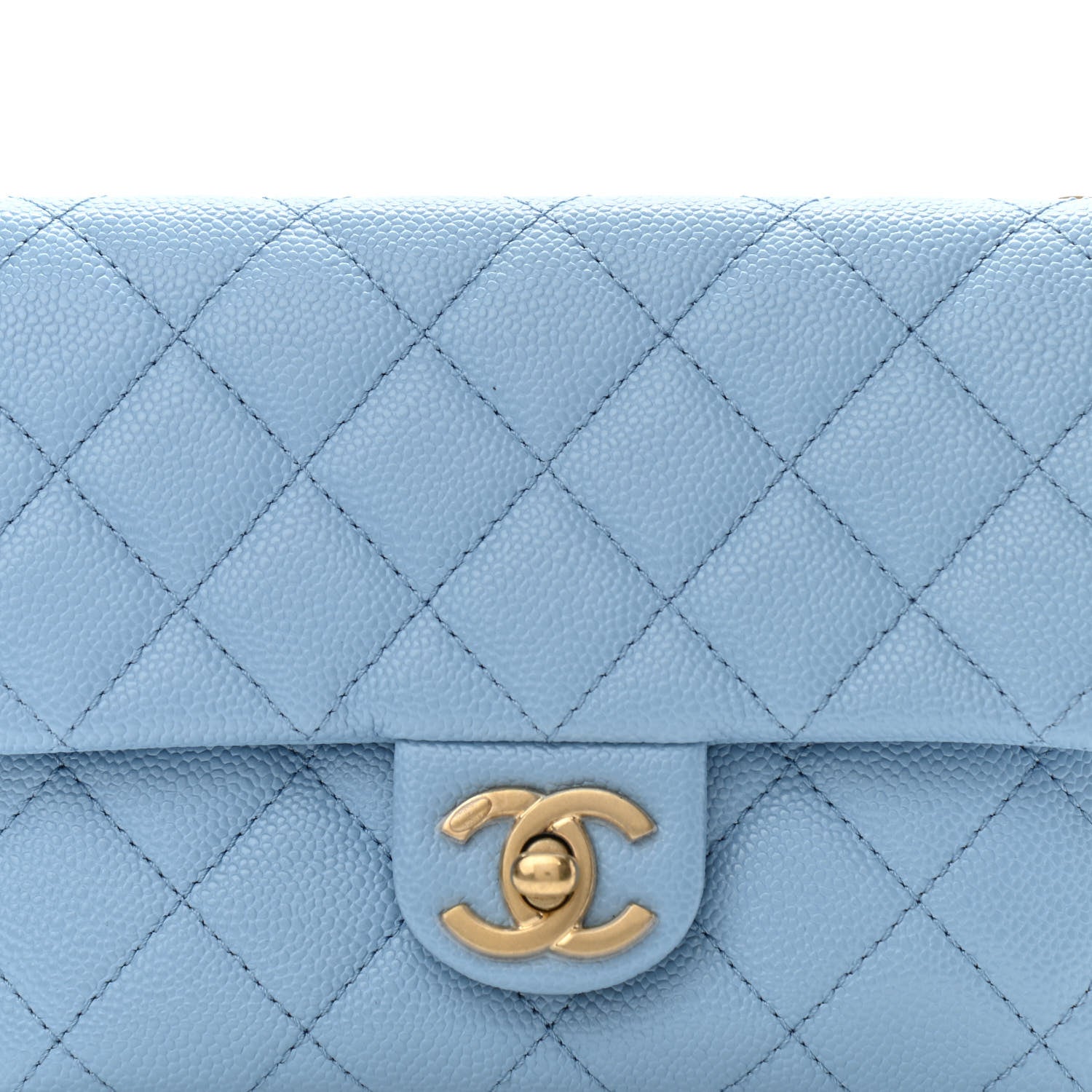 Chanel Shiny Caviar Pick Me Up Flap Belt Bag Light Blue 9 of 12