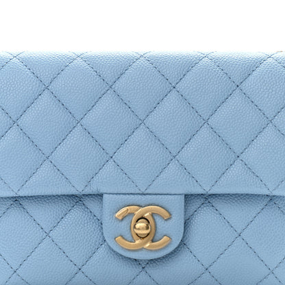 Chanel Shiny Caviar Pick Me Up Flap Belt Bag Light Blue 9 of 12