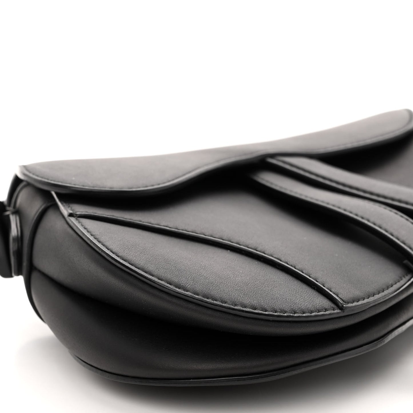 Ultra Matte Calfskin Mini Saddle Bag Black
