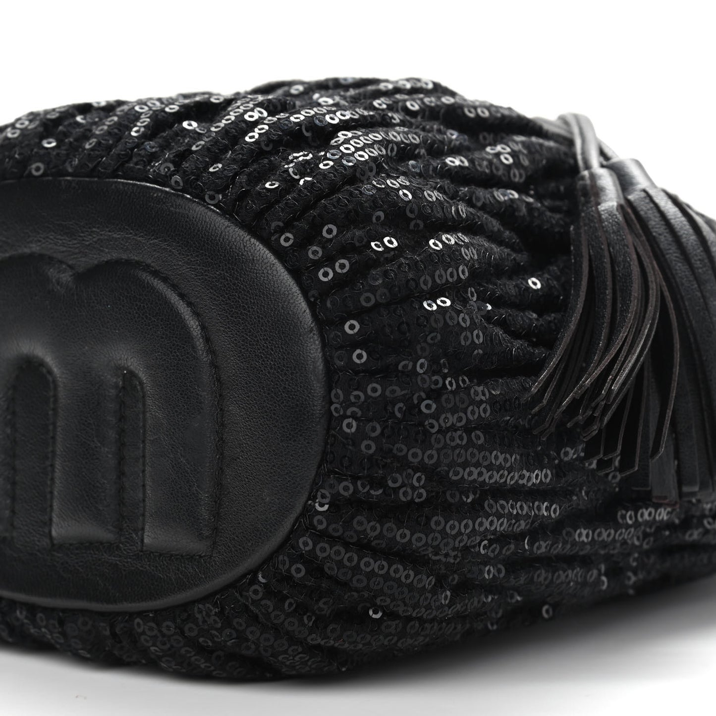 Paillettes Mate Bucket Bag Black